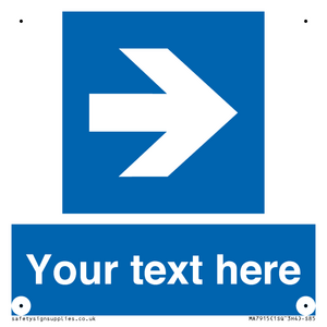 Custom Directional signage blue right arrow 